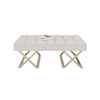 Fabric and Metal Bench