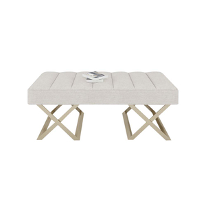 Fabric and Metal Bench
