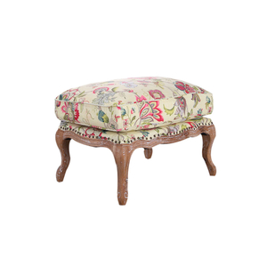 Fabric Ottoman on Wooden Legs