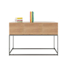 Natural Wood and Metal Console Table
