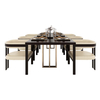 Wood and Leather Dining Table and Chair Set
