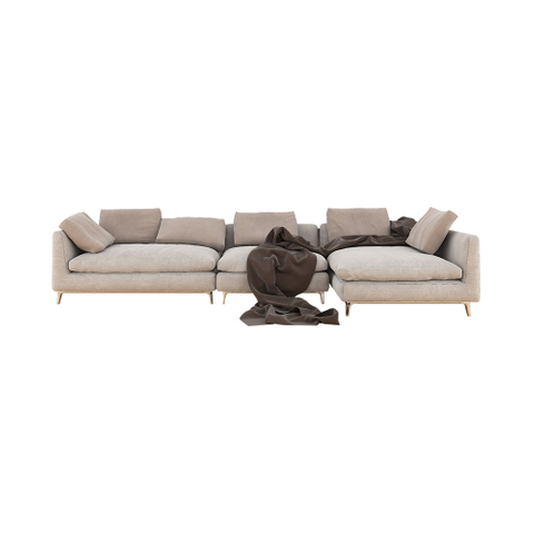 Fabric and Metal Sofa