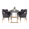 Metal and Leather Dining Table Set