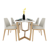 Wood and Marble Dining Table Set