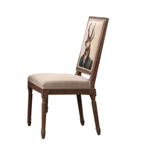 Fabric and Wood Dining Chair