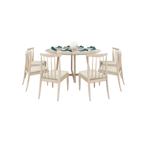 Natural Wood Round Dining Table and Chair Set