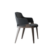 Black Fabric and Wood Chair