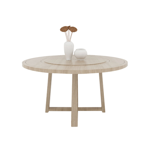 Natural Wood Round Dining Table