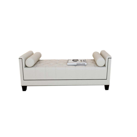 White Leather Bench