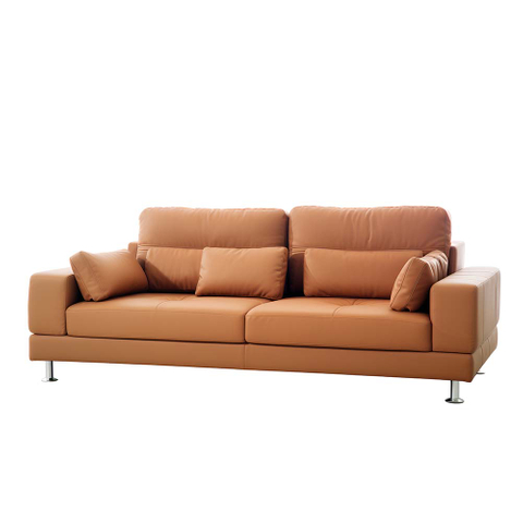 Brown Leather 3-seater Sofa