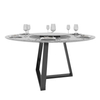 Marble and Wood Round Dining Table