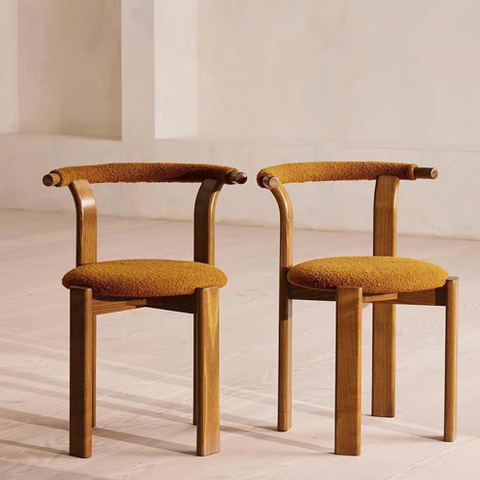 Retro Upholstered Wooden Dining Chair