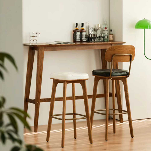 Modern High Wooden Bar Table Set