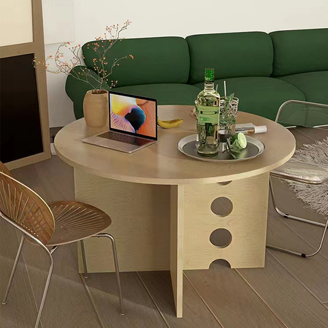 Round Small Birch Plywood Dining Table