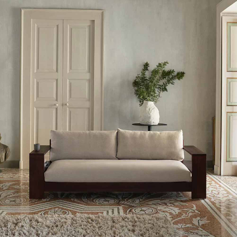 Classic Linen Wooden Sofa